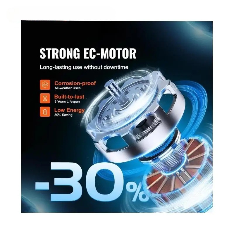New Inline Duct Fan with Temperature Humidity Controller EC-motor Exhaust Fan US