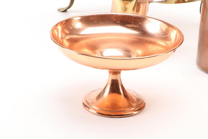 West Bend Copper Pitcher and Other Copper Serveware