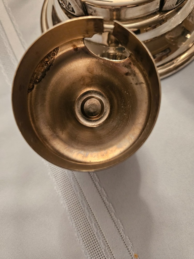 Vintage Titling Glass Coffee Warming Carafe Silverplate Excellent Condition