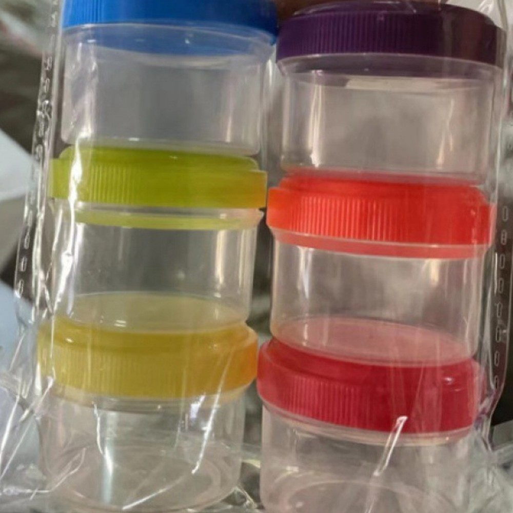 6PCS Mini Clear Plastic Jars With Leakproof Lids Round Clear Container 35ml