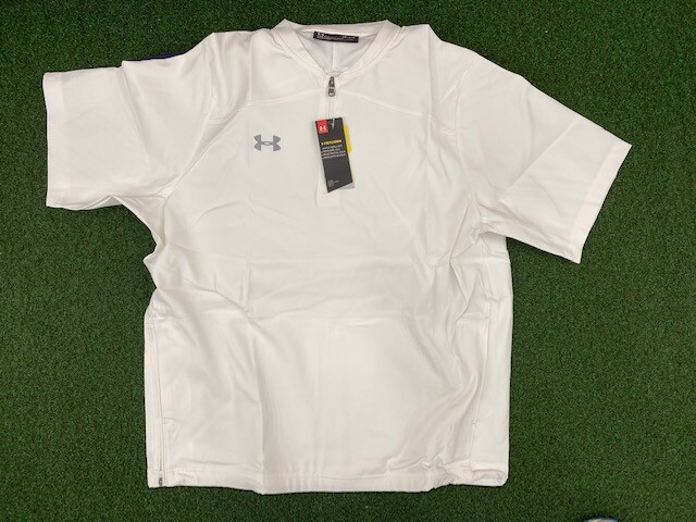 Under Armour Men's Short Sleeve Cage Jacket 1/4 Zip Baseball Pullover solids
