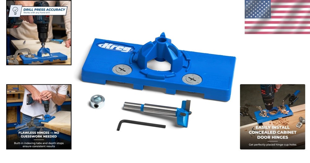 35mm Cup Drilling Jig - Adjustable Hinge Installation Tool