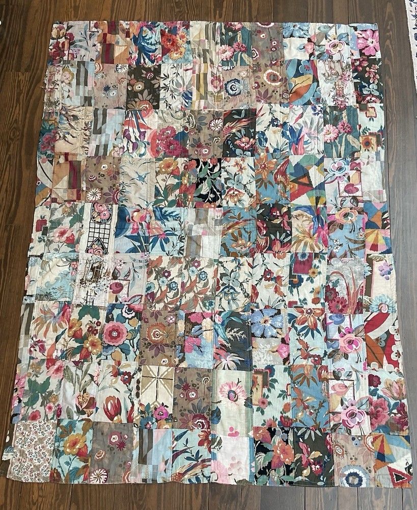 Double Sided Patch Quilt, Machine Sewn, Excellent Condition 87 X 64