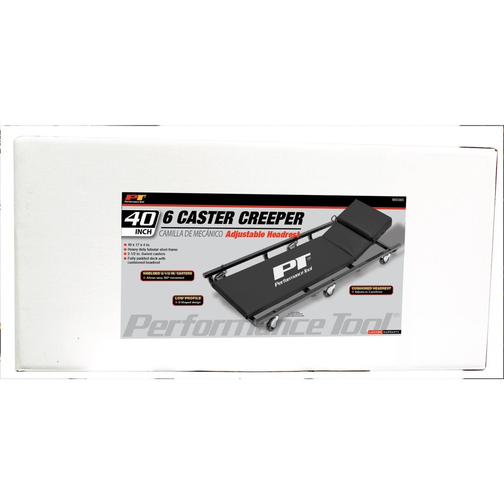 Performance Tool Rolling Shop Creeper Adjustable Headrest Heavy Duty Caster 4...