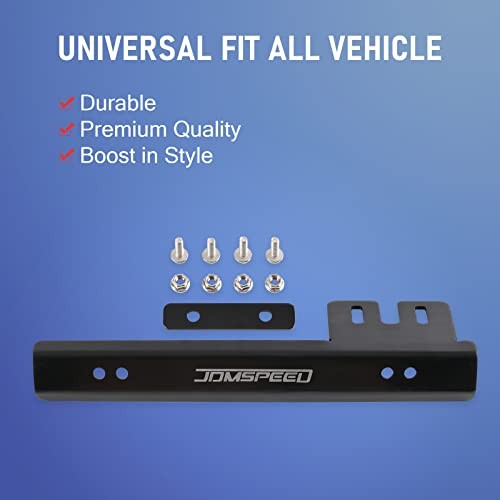 Front Bumper License Plate Mount Bracket Relocator Holder Bar Black
