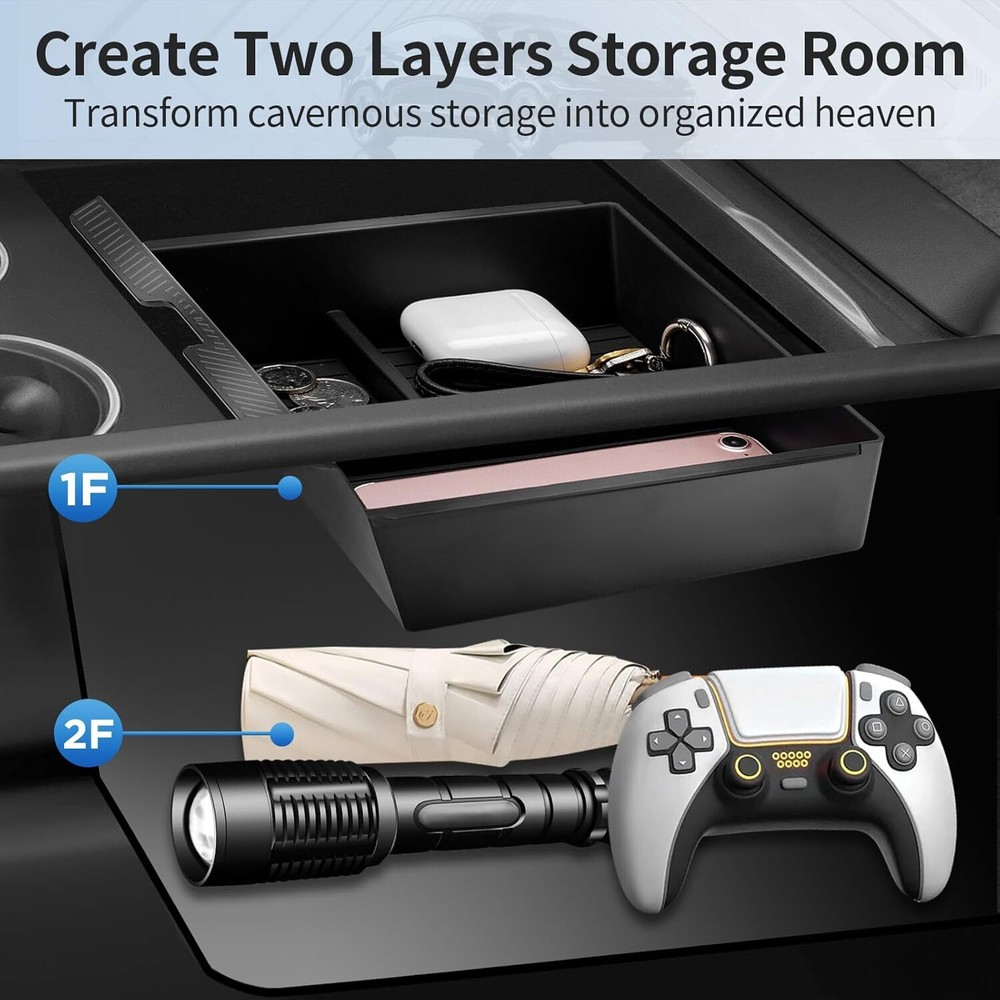 2025 Upgraded Center Console Storage Tray Accessory for Tesla Model 3