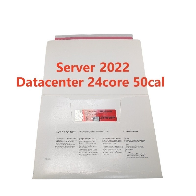 Microsoft Windows Server 2022 Datacenter 64Bit 24 Core 50 CALs DVD With Key