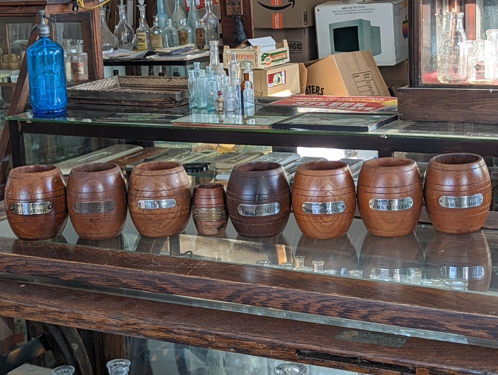 8 Wooden HMS WW1 Teak Relic Battleship Barrels War Ship British