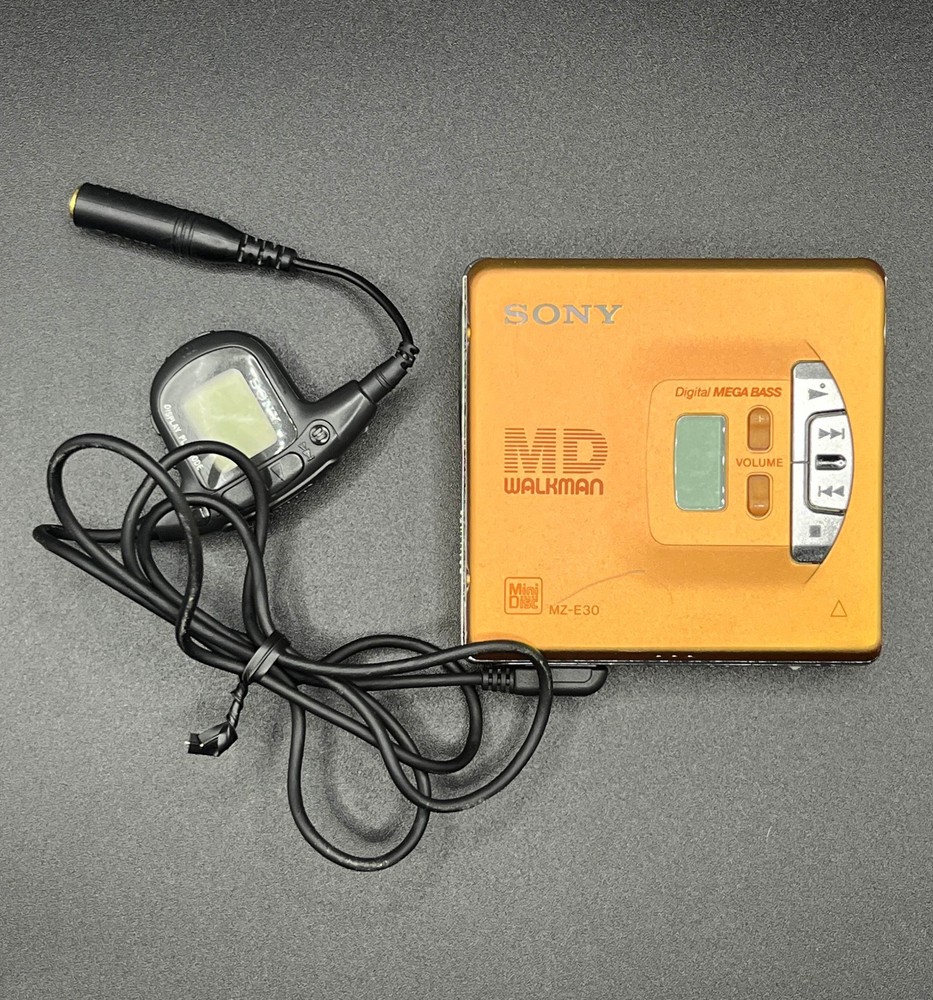 Sony MZ-E30 Walkman MiniDisc MD Player Orange with Remote - Working