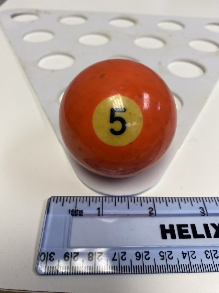 Pool Table Replacement Billiards #5 Ball Orange Solid Vintage