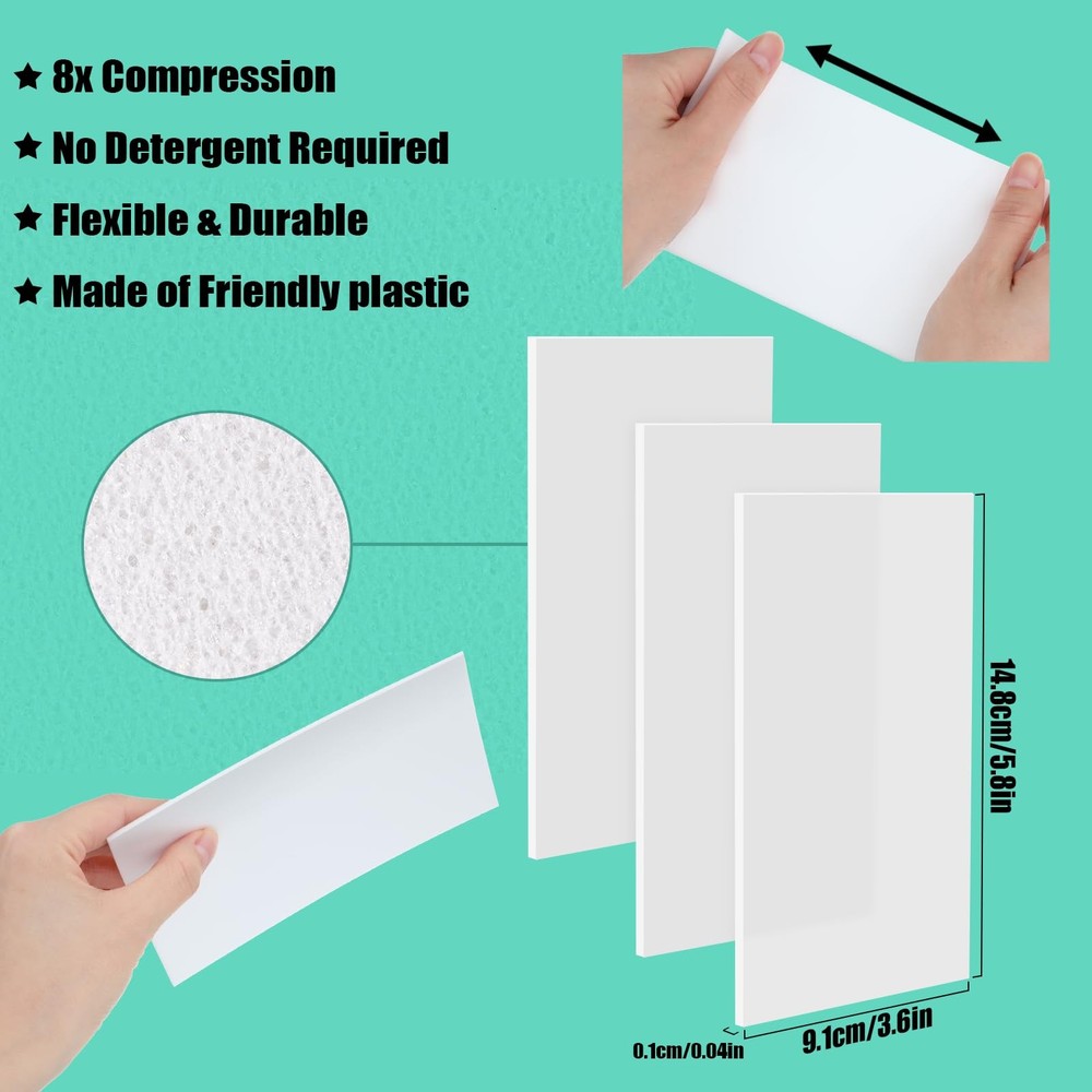 200 Pack Eraser Sheets Disposable Cleaning Sponge Thin Foam Sponge Nano White...