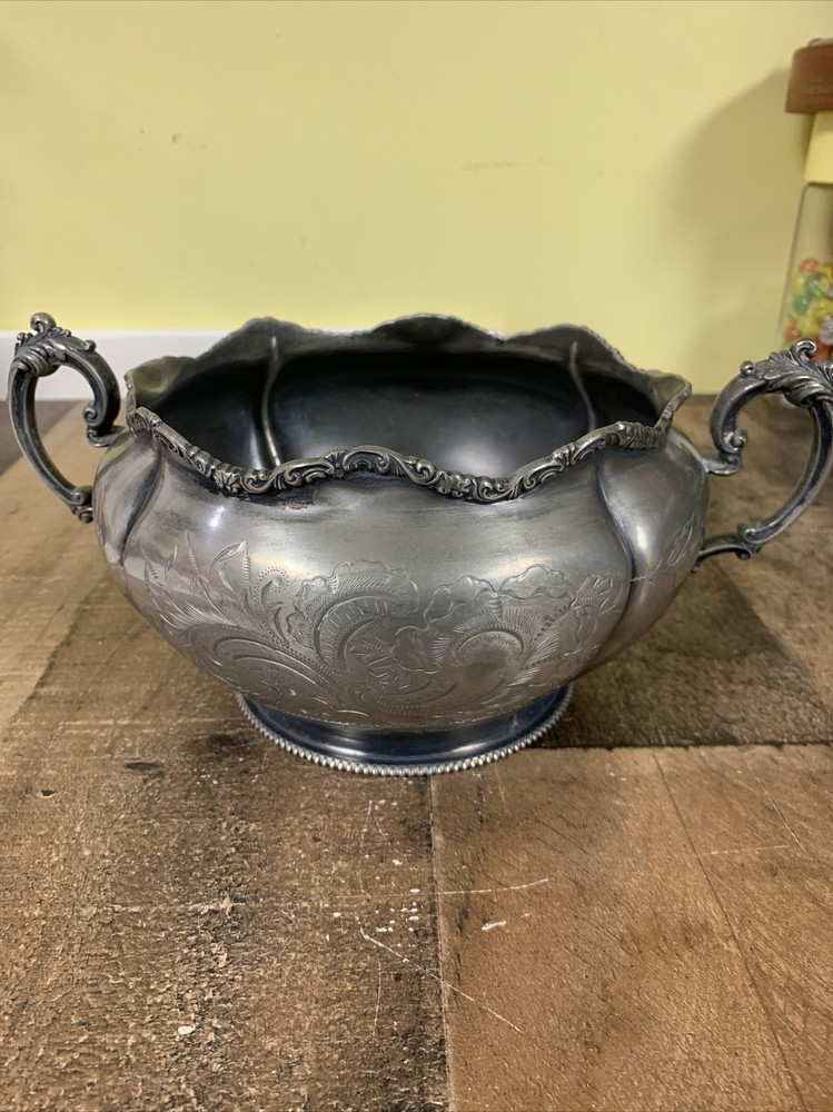 hard white metal silver plated bowl