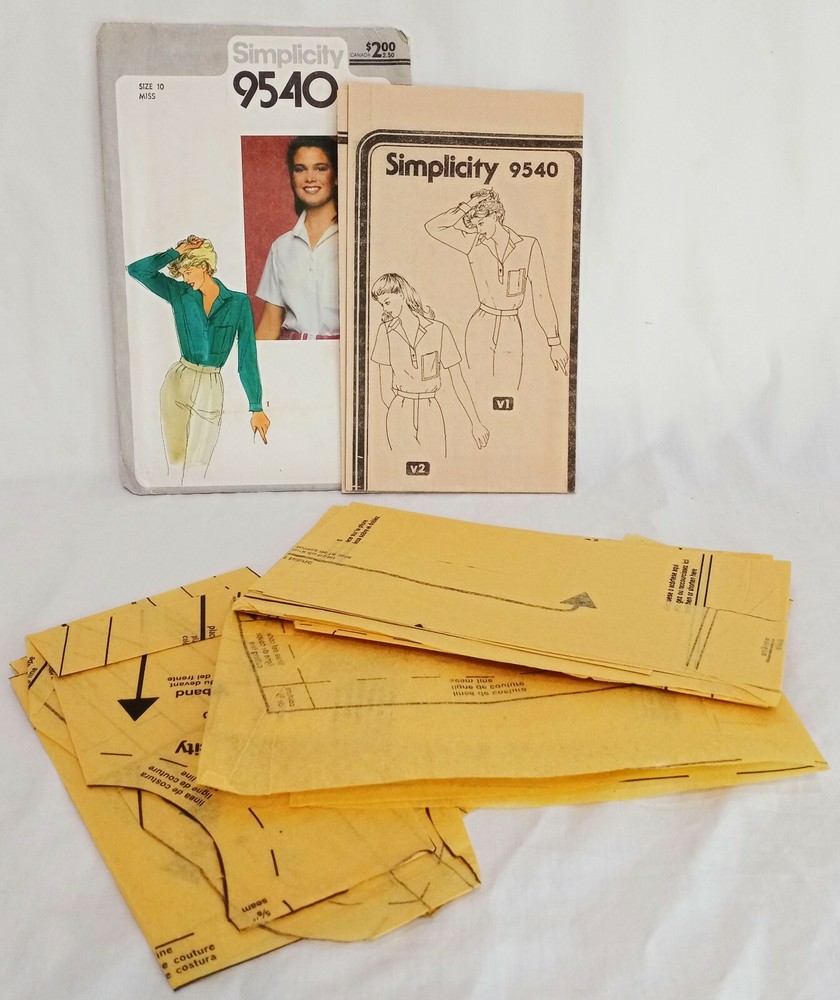 Misses Pullover Boxy Top Pattern 9540 Size 10 Simplicity Precut Complete 1980