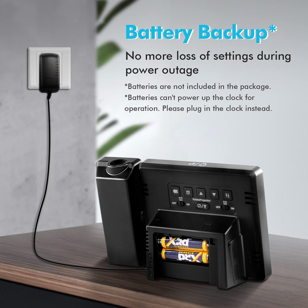 DR.PREPARE Projection Alarm Clock, Digital Projector on Ceiling with