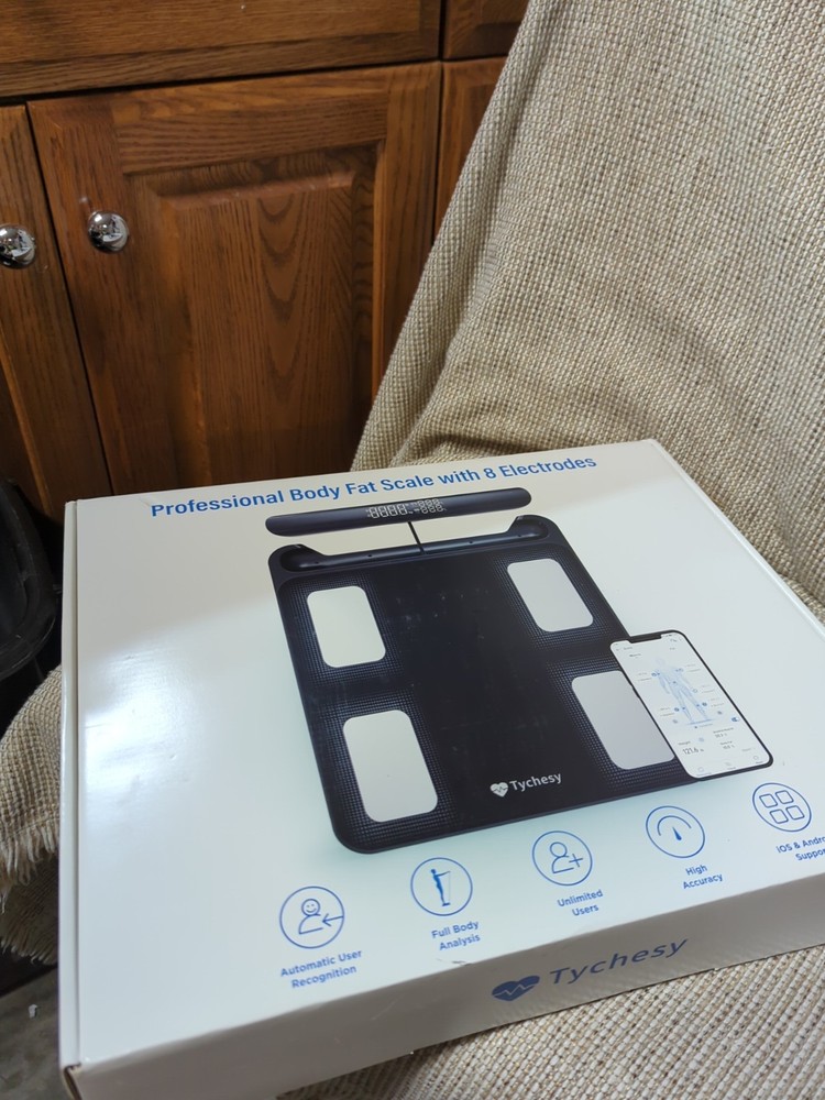 Tychesy Smart Scale with BMI, 8-Electrode Body Composition Analyzer. READ.