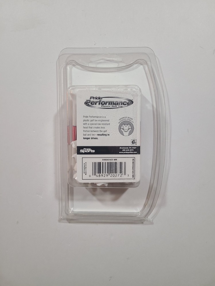 Pride Golf Performance 3 1/4" 25 Count Golf Tees New