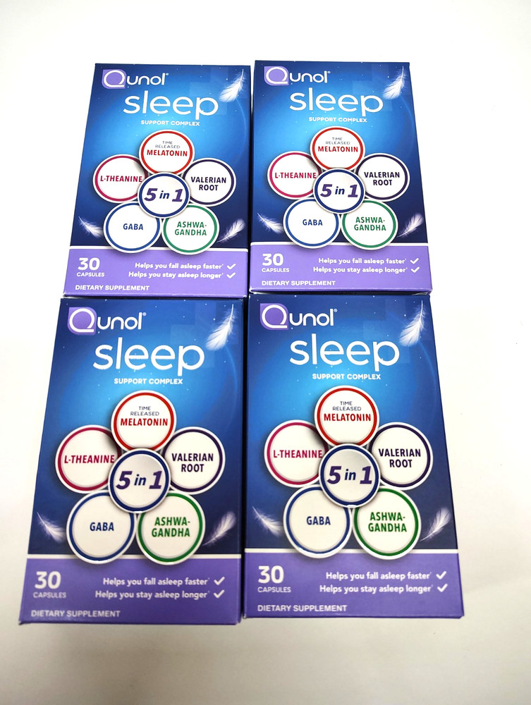 4-PACK Qunol Sleep Support Complex 5:1 Time Release Melatonin 30ct EACH- 03/26