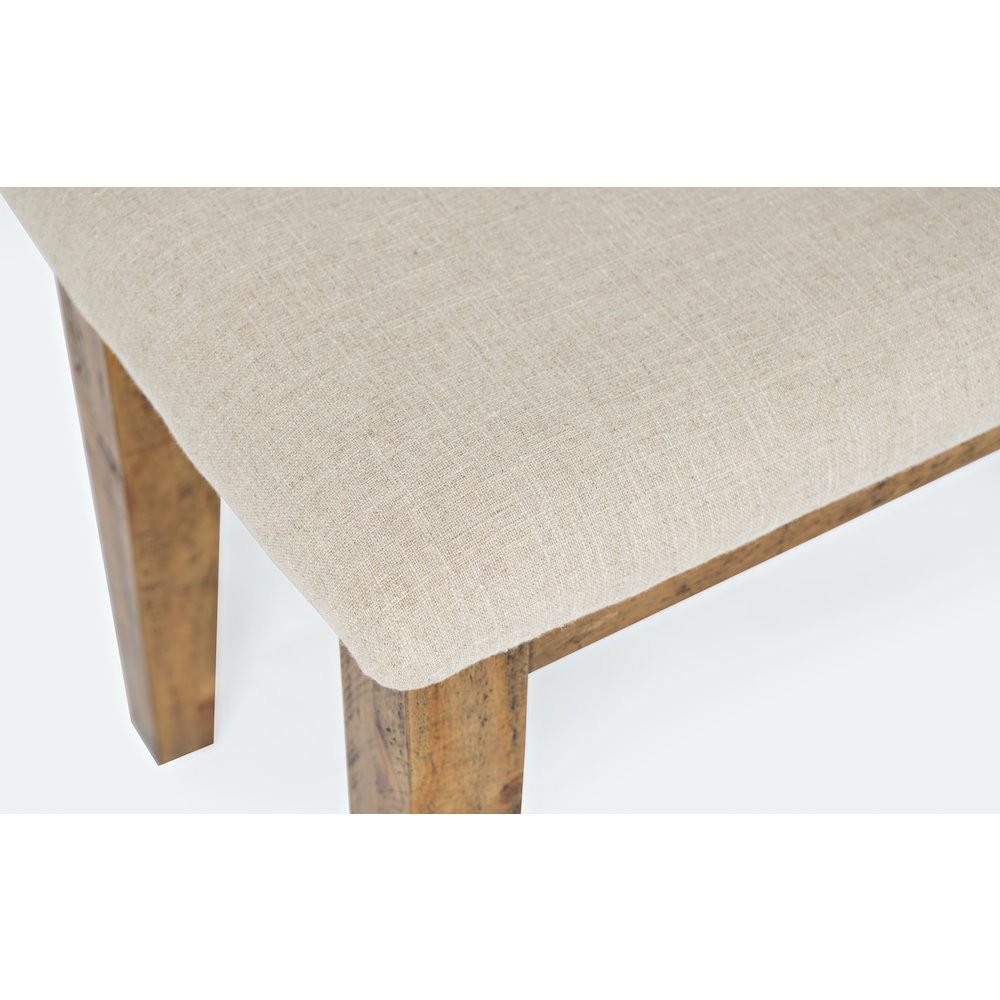 Telluride Rustic Farmhouse Solid Wood 55" Upholstered Dining Bench