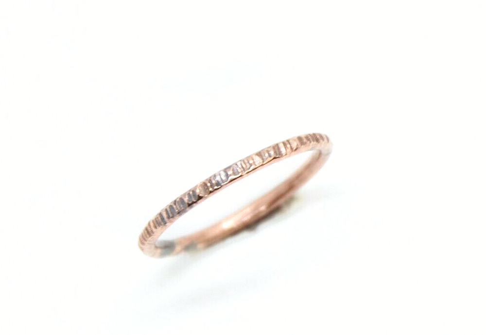 Copper Ring Stackable Hammered Rings Band Size 12.5 Promise Ring thin 2mm