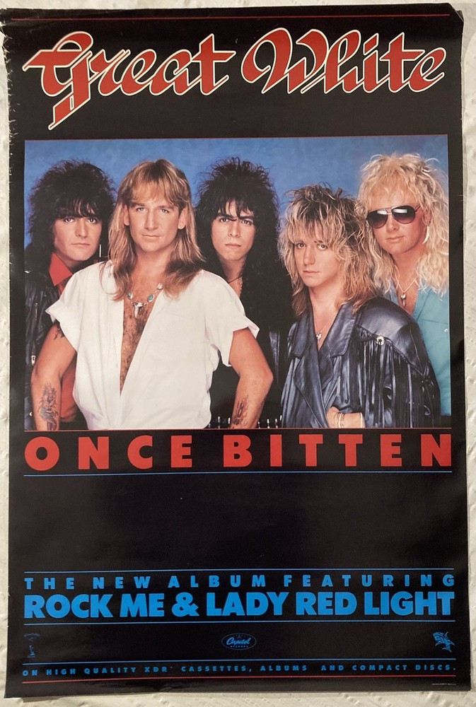 Great White 1987 Promo Poster Once Bitten Rock Me