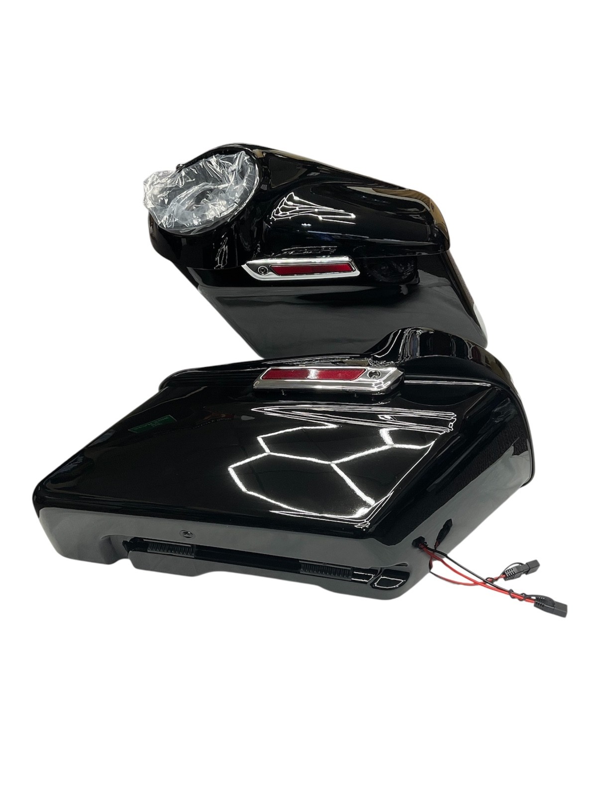 CICADA HARLEY 14-LATER TOURING STOCK AUDIO SADDLEBAGS W/ 10" RINGS AND 8" LIDS