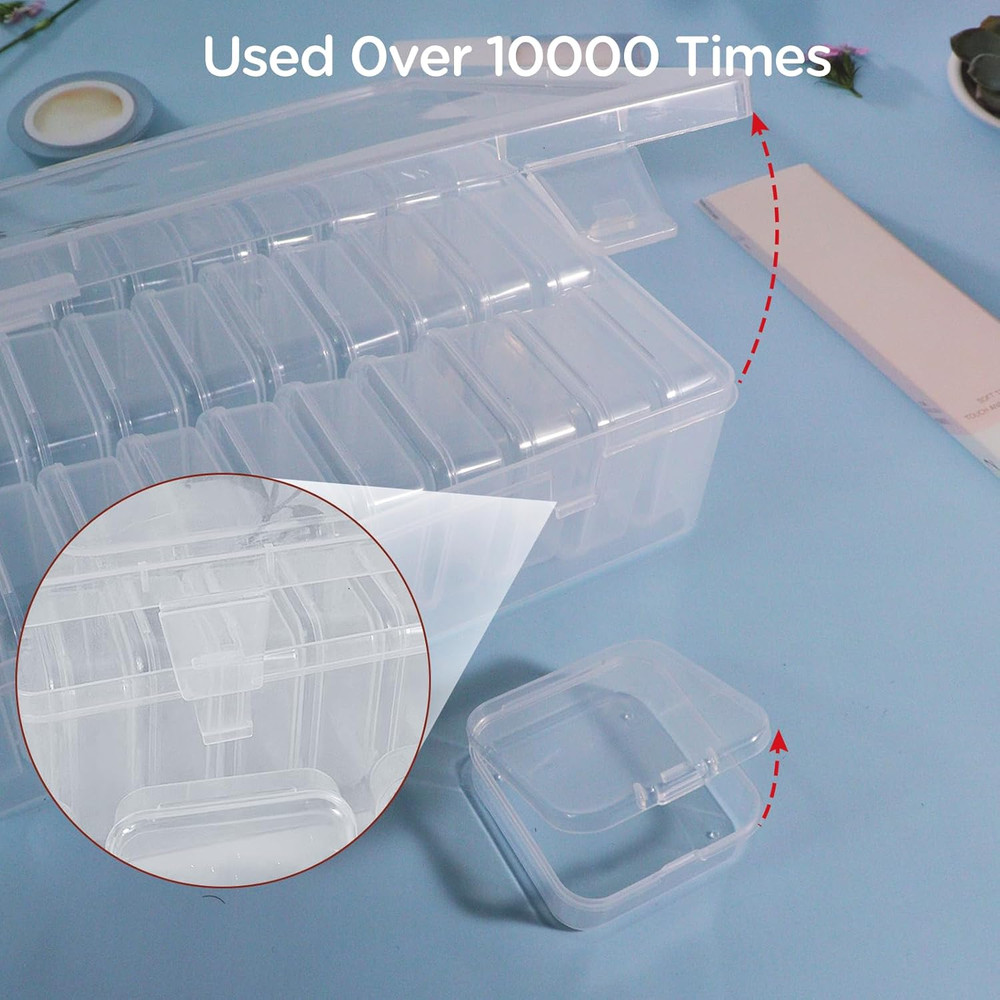 30Pack Bead Organizer Box with Hinged Lid - Clear Bead Storage Containers for Or