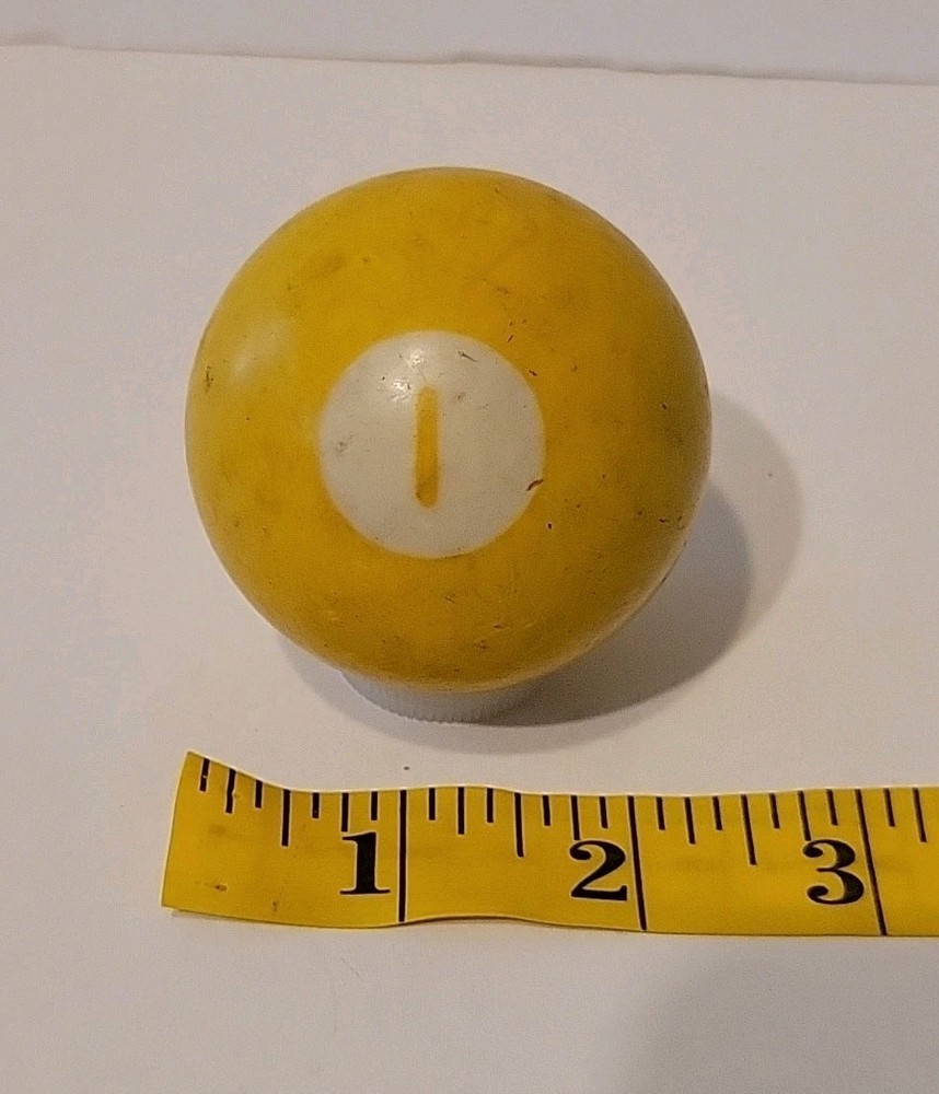Vintage No. 1 Solid Yellow Pool Ball Billiard 2" Replacement (I)