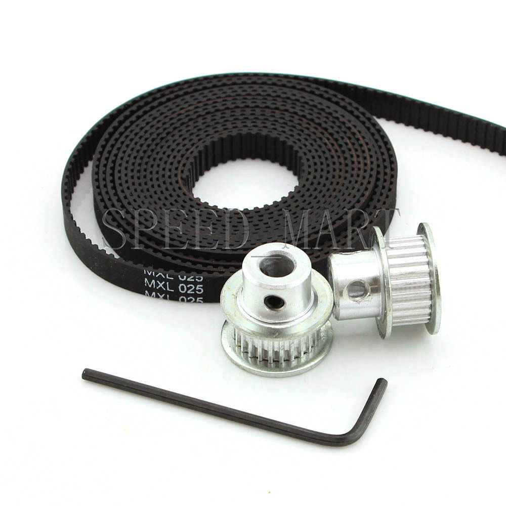 2pcs MXL Type Timing Pulley 25 Teeth 6mm Bore 7mm Width Stepper Motor + 2m Belt