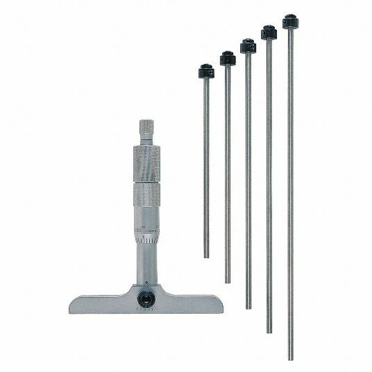Mitutoyo 129-132, 0 - 6" X .001" Depth Micrometer, 4" Base