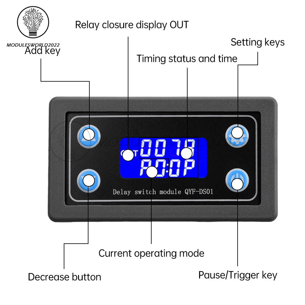 DC6-30V One Way Delay Cycle Timer Relay Module Timing Control Switch QYF-DS01