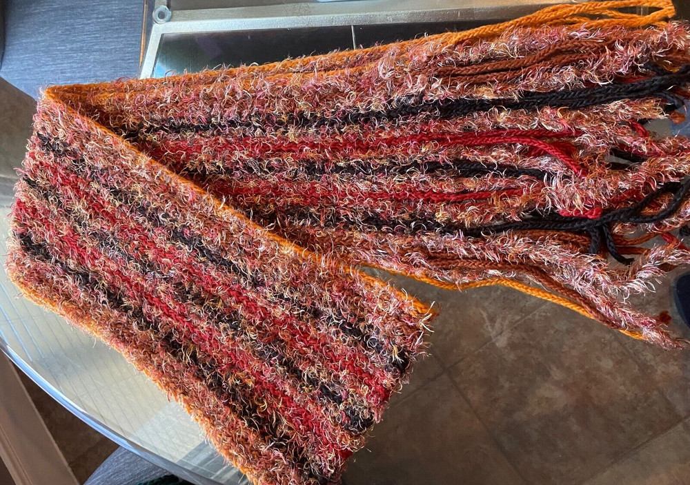 Fall Colors Extra Long Knit Wrap Around Scarf