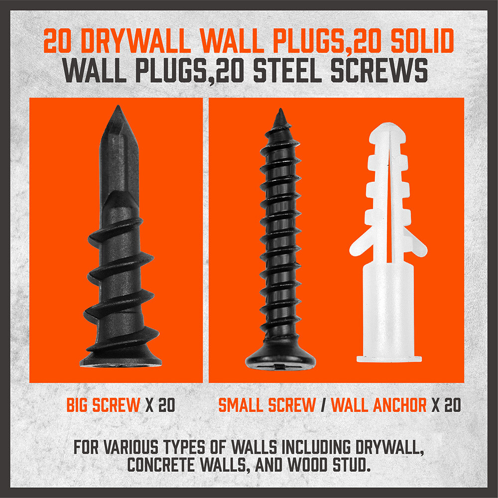 10-Pack Steel Garage Storage Utility Double Hooks Wall Organizer Tool Hanger H-D