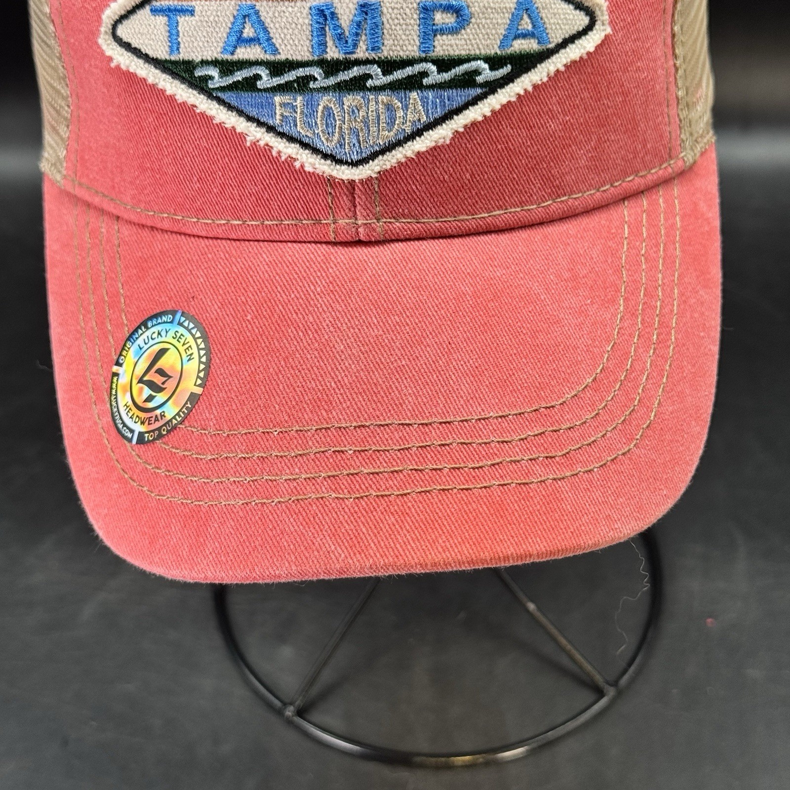 Lucky 7 Headwear Tampa Florida Souvenir Trucker Hat Snapback Meshback Beach NEW