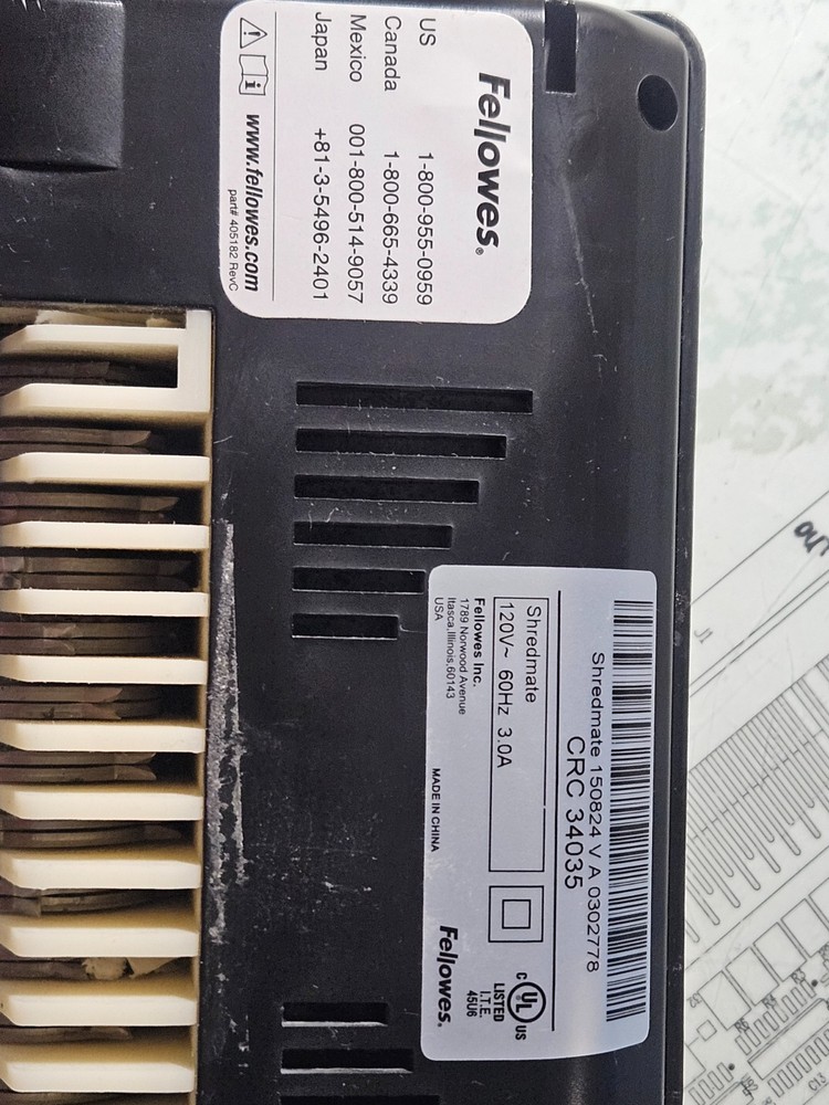 Fellowes Shredmate 150824 VA 0302778