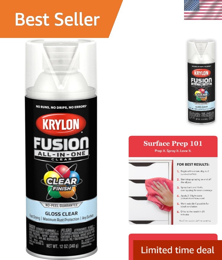 Fast-Drying 12 oz Clear Adhesive Spray Paint - Rust Resistant & Versatile