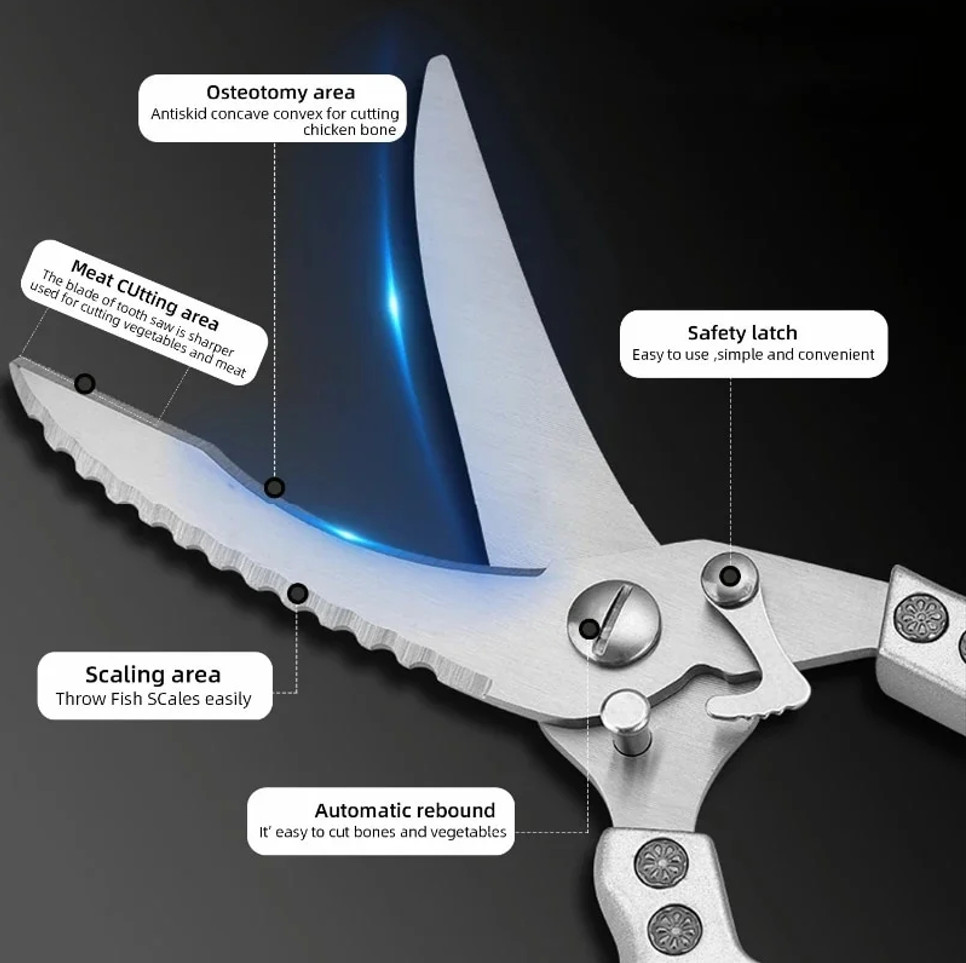 Heavy Duty Kitchen Scissors, Poultry Shears for Meat, Chicken, Bone, Turkey, ...