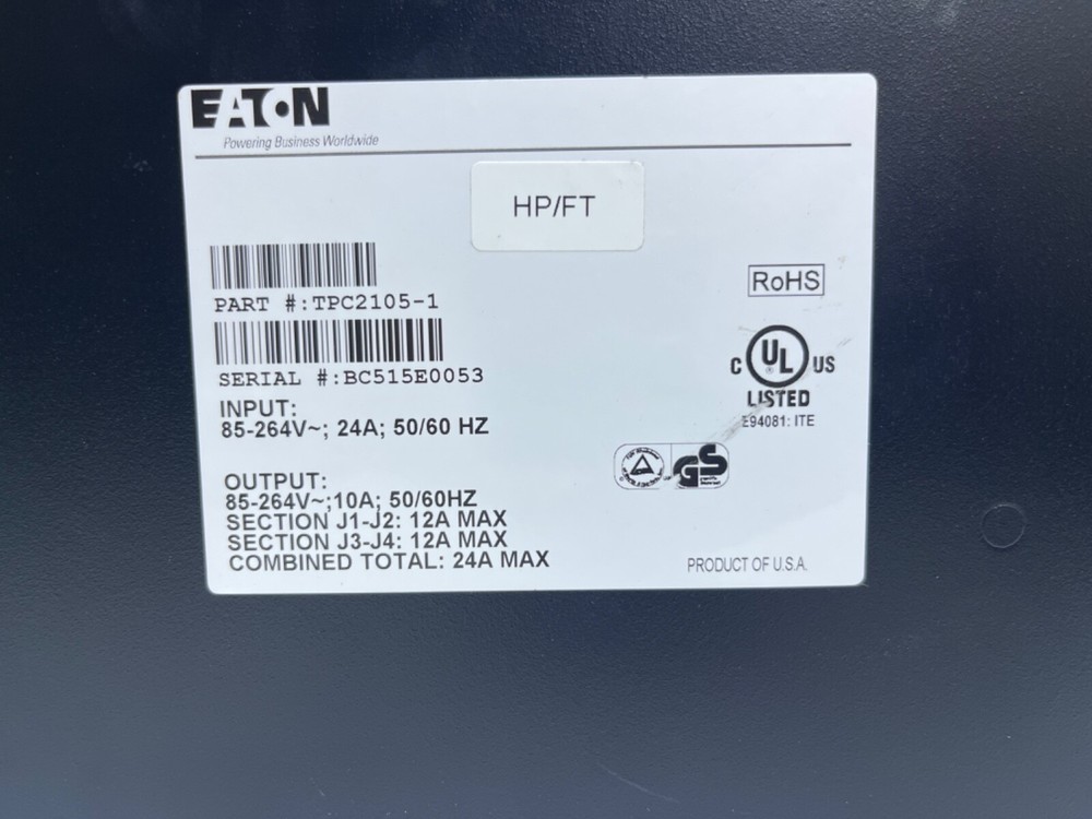 Eaton Basic PDU p/n TPC2105-1
