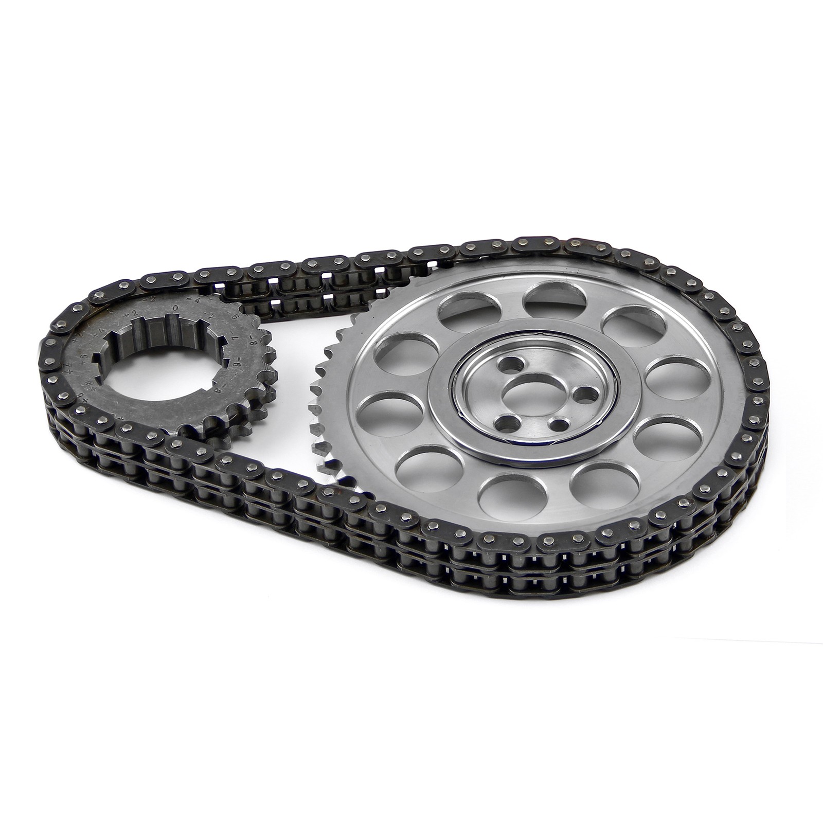 Chevy BBC 454 Double Roller 9 Keyway Billet Steel Timing Chain Kit (Brs/Brg)