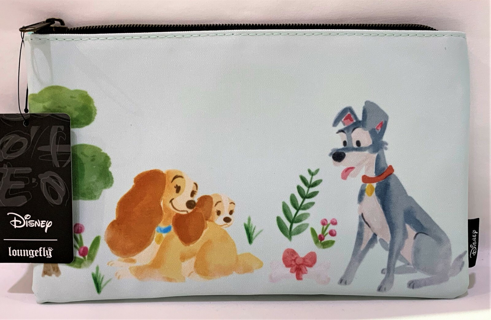 Loungefly Disney Lady & The Tramp & Pups Makeup Bag Watercolor Pouch