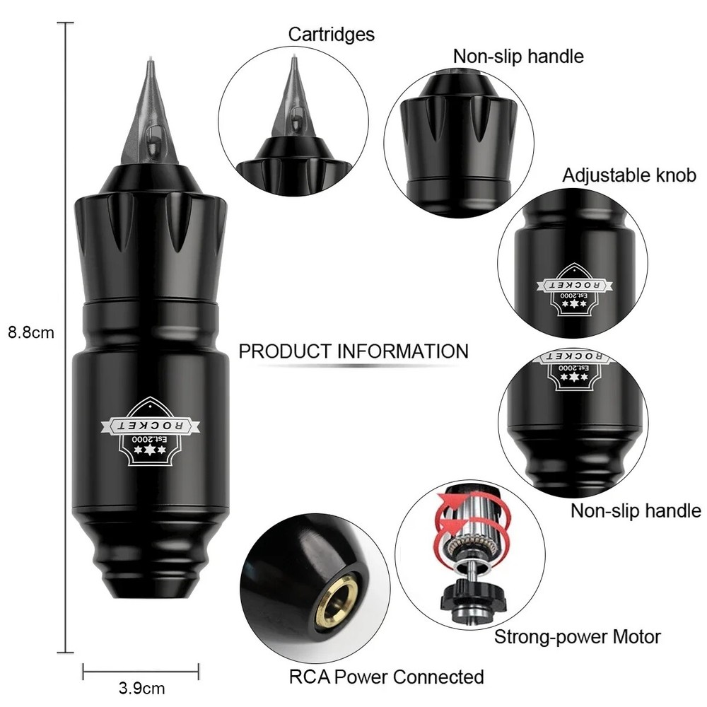 Powerful Mini Battery Set Rocket Tattoo Rotary Machine Tattoo Pen Wireless Kit