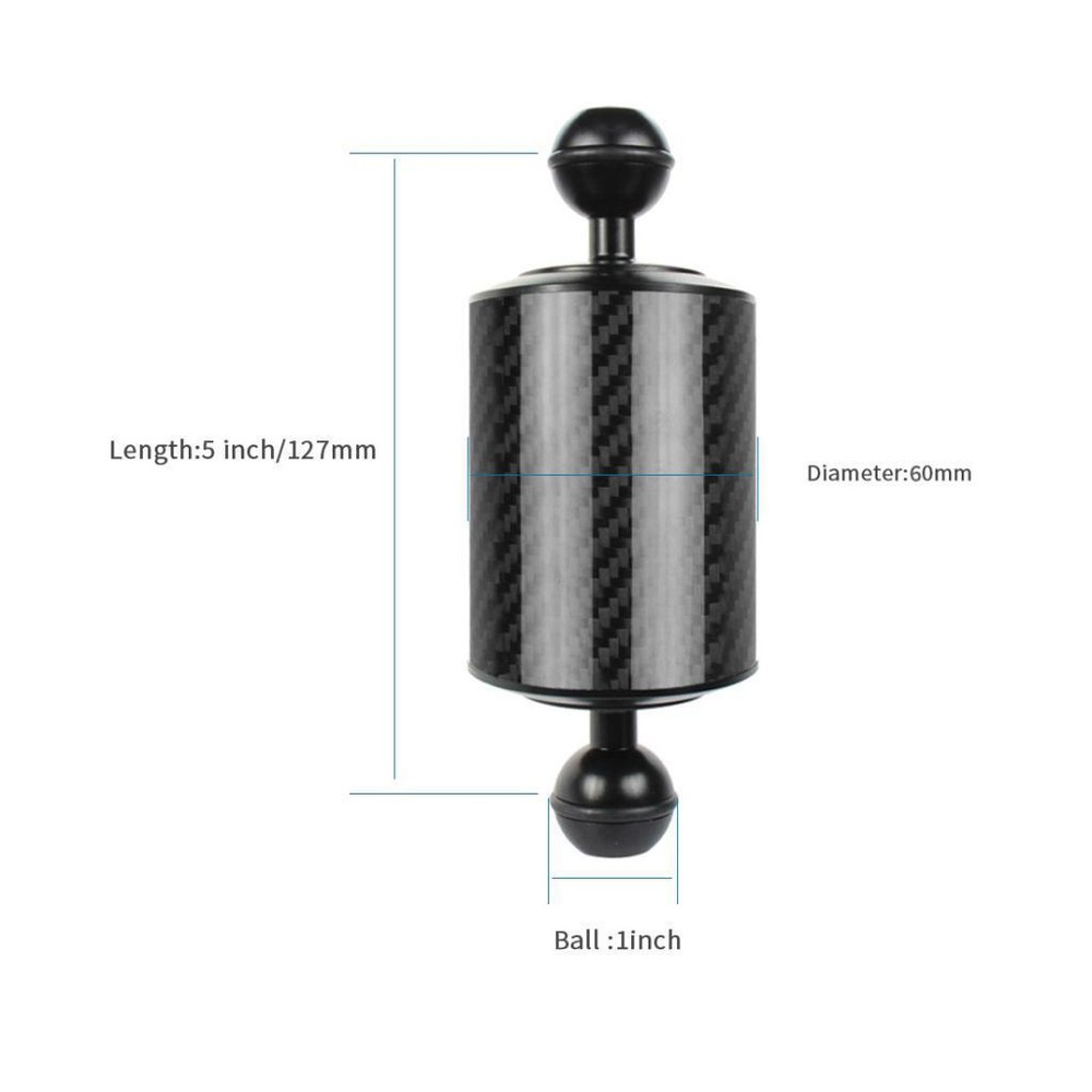 Black D60mm Carbon Aquatic Arm Camera Bracket Tray Universal