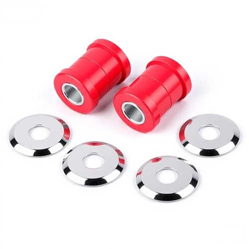 Polyurethane Handlebar Riser Bushings Red Compatible with Harley Chrome#Red