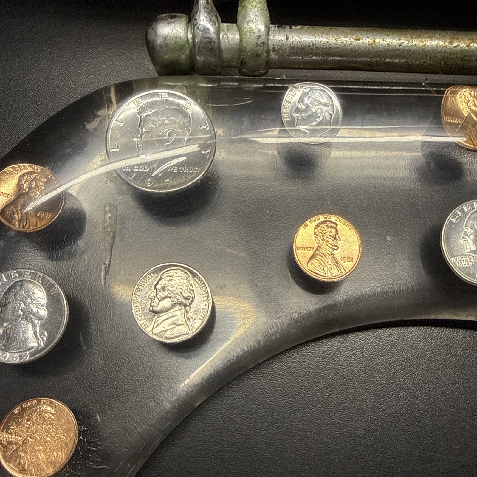 Lucite Las Vegas Toilet Seat Watch Gears U.S. Coins 1965-1981 Time Is Money