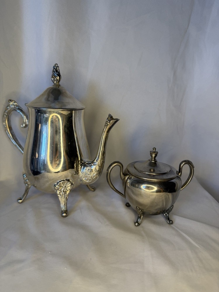 Silverplate Coffee Pot, Teapot & Sugar Bowl Set