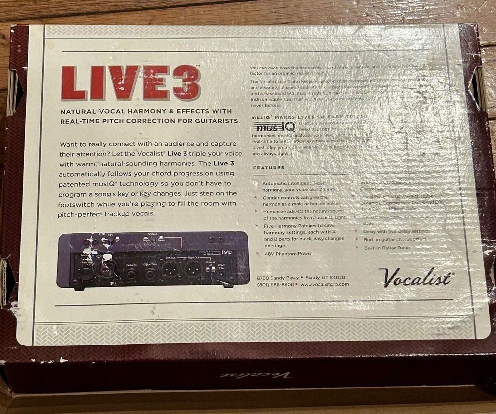 Digitech Vocalist Live 3 Vocal Multi Effects Processor Pedal
