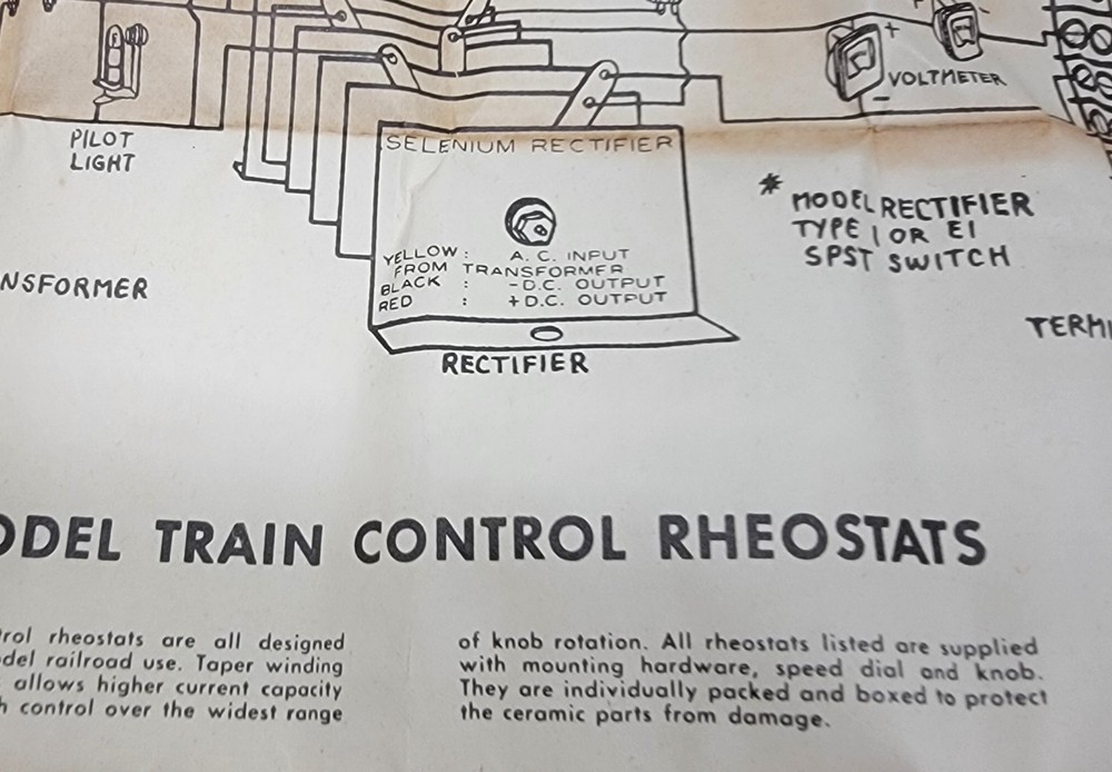 VINTAGE MODEL TRAIN SELENIUM RECTIFIER