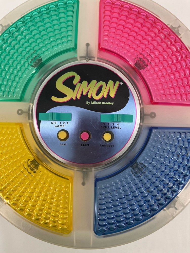 Milton Bradley 1997 Simon Electronic Memory Game Clear