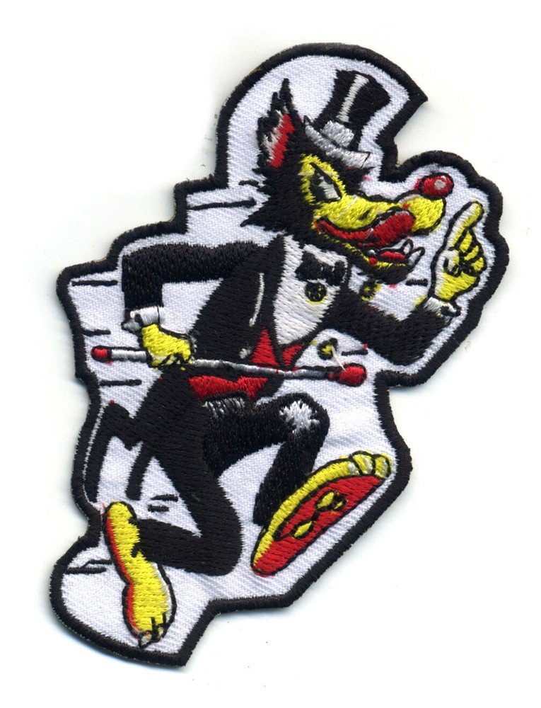 Big Bad Wolf Patch Retro badge Dancing Rockabilly Lone Wolf
