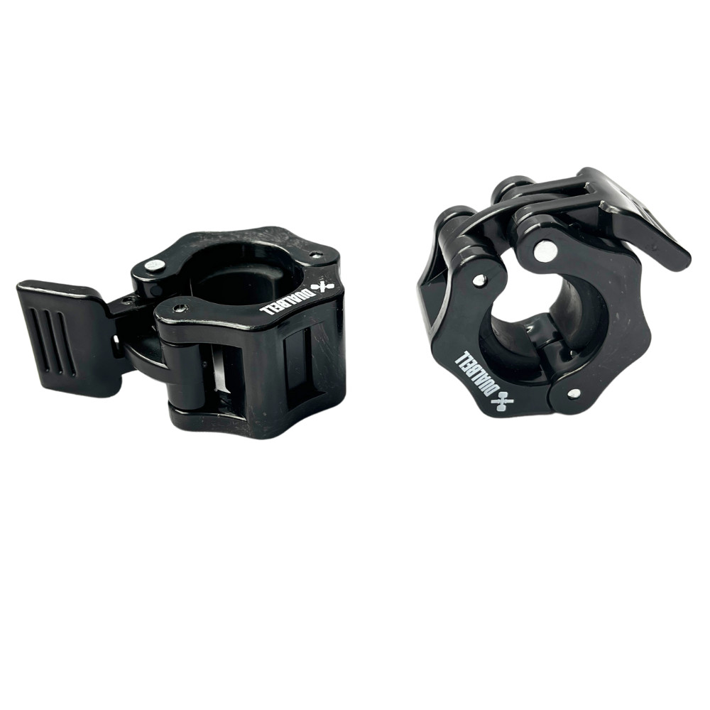 Barbell Clamps BLACK 1" Inch Barbell Collars Quick Release, Locking 1-Pair Clips