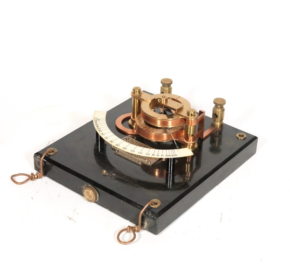 Exceptional 1890 General Electric Engine-Turned Current Indicator On Slate Base